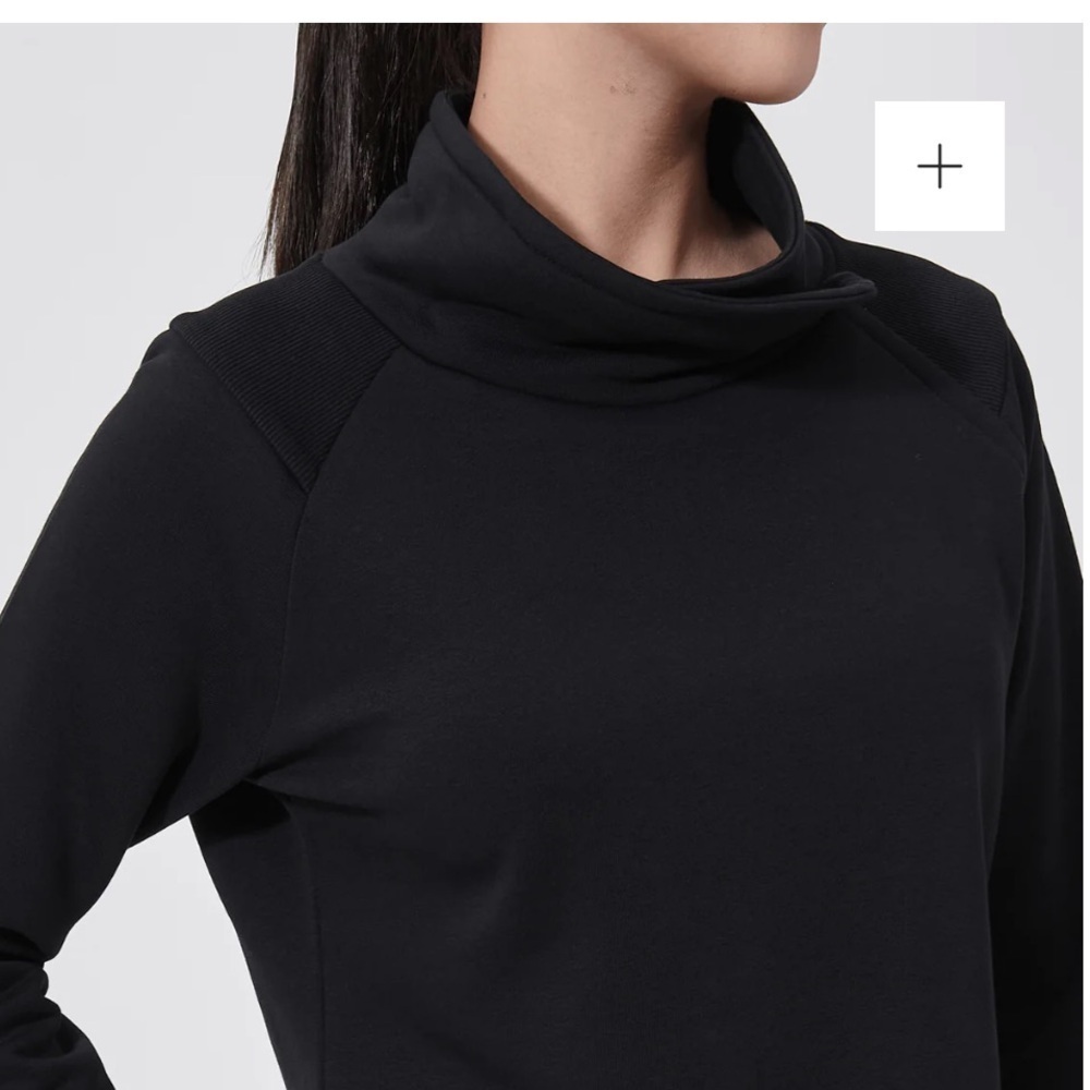 NWT Advance by Verve Black Sweatshirt Funnel Neck M Sporty Activewear Ribbed - Picture 5 of 15
